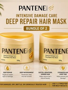 Pantene Pro-V Intensive Damage Care Deep Repair Hair Mask Treatment 150g -2 MASK